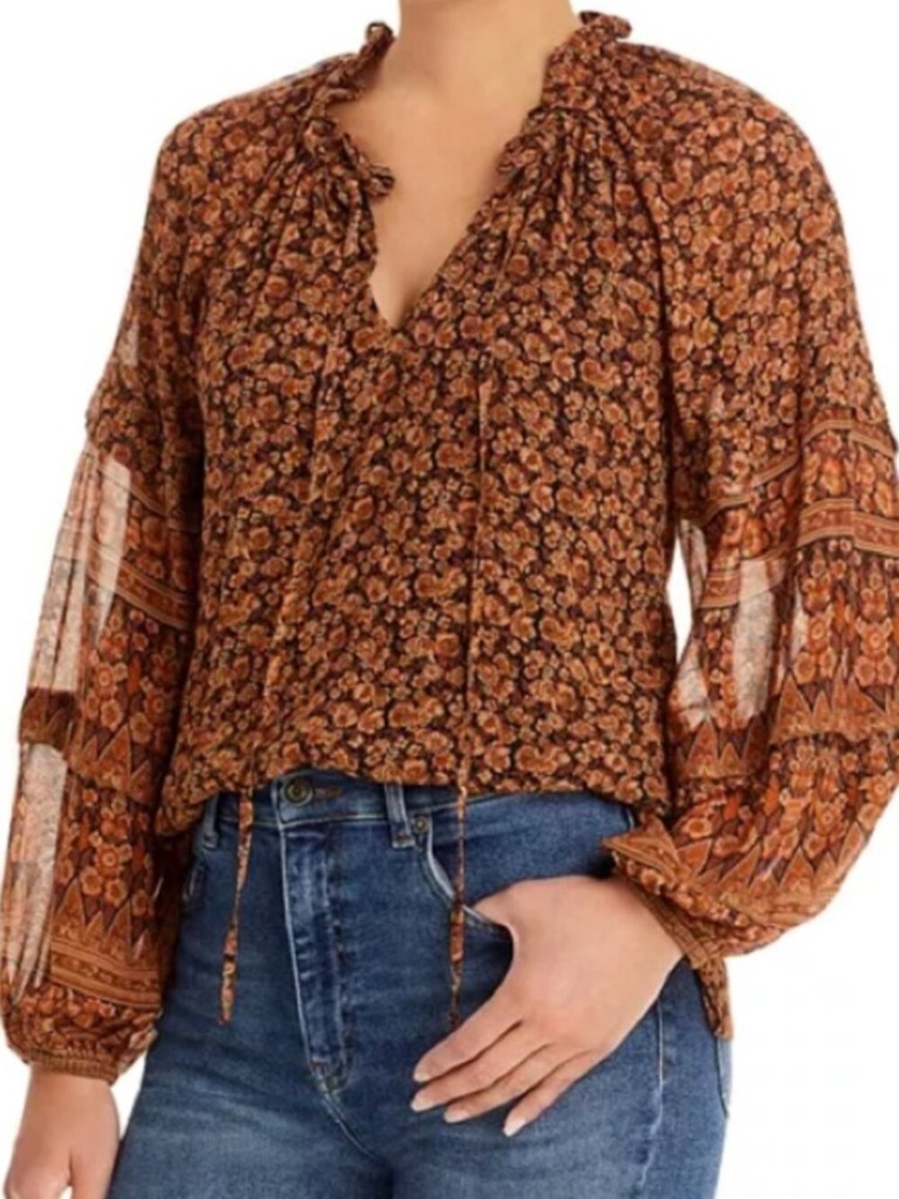 Kobi Halperin Mckenna Blouse Top Boho Peasant Small Cottagecore